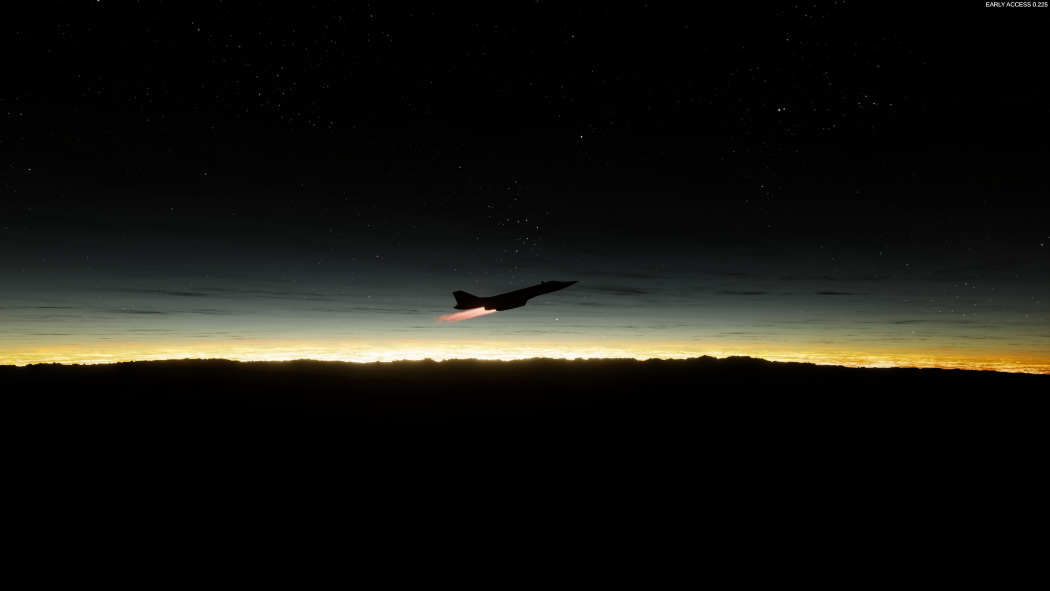 Picture of a bomber at night
